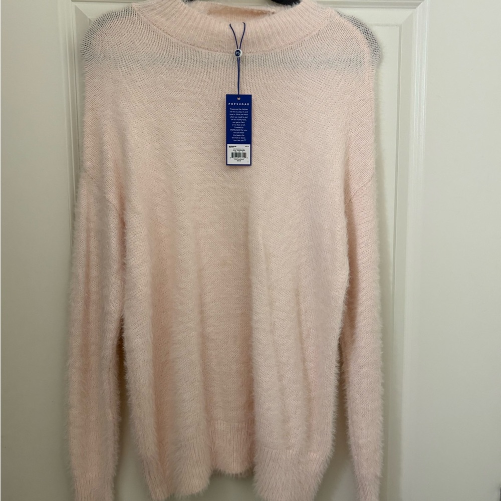 POPSUGAR Soft Pink Cowl Neck Sweater
